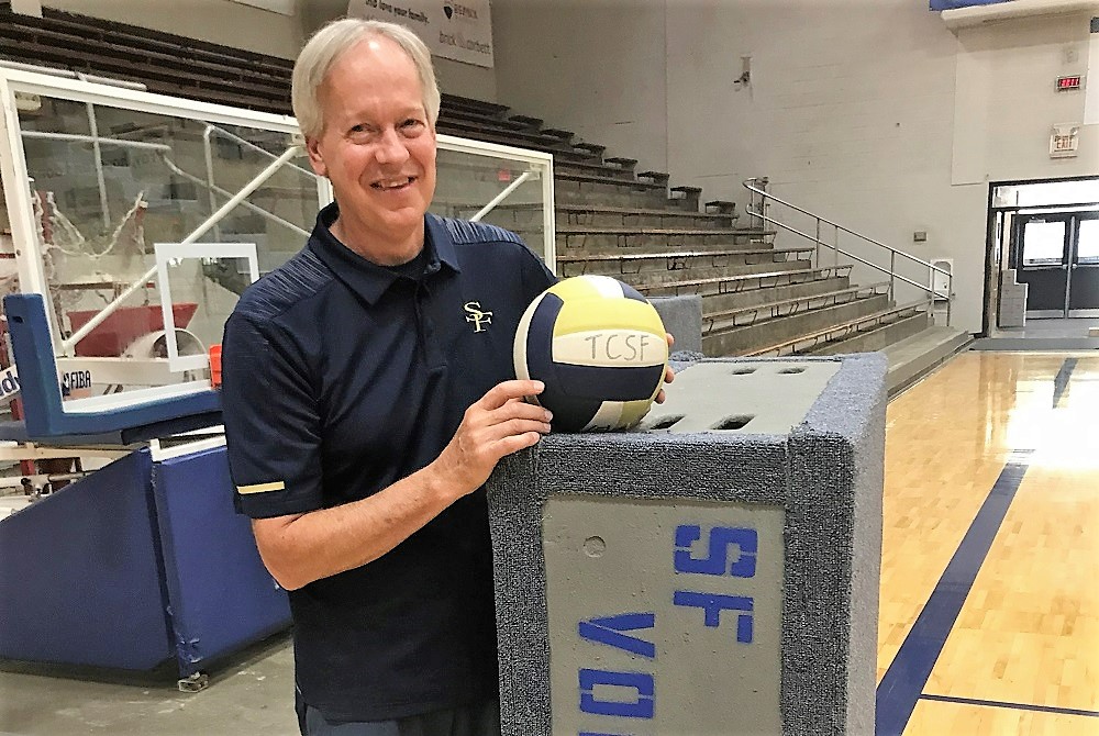 Mike Kanitz fills many roles for Traverse City St. Francis including girls junior varsity basketball coach and game manager for a variety of sports including volleyball. 