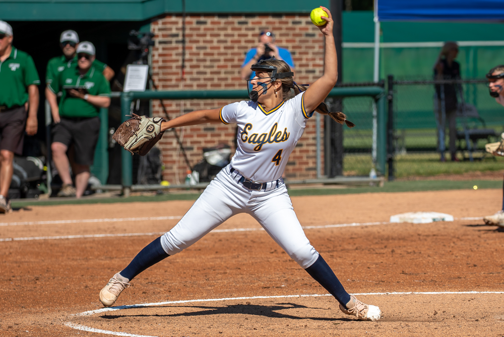 Hudsonville's Ava Snip delivers a pitch during Saturday's Division 1 Final.