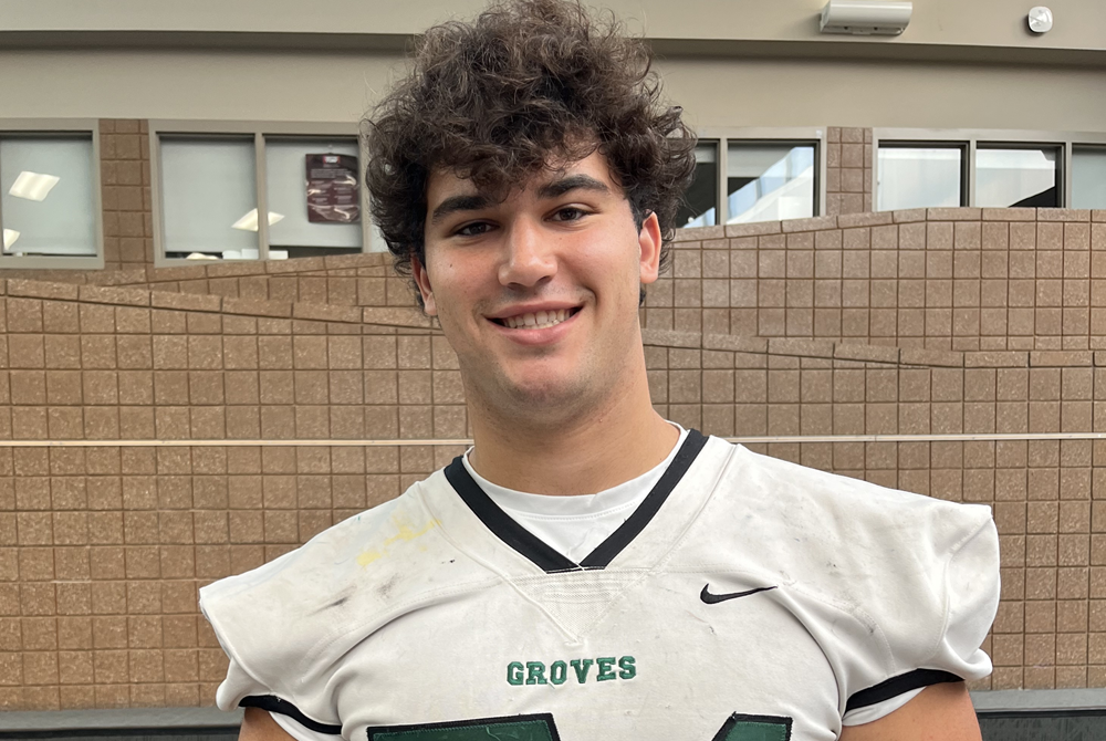 Groves’ Avery Gach stands in for a photo during Oakland Activities Association media day this preseason.