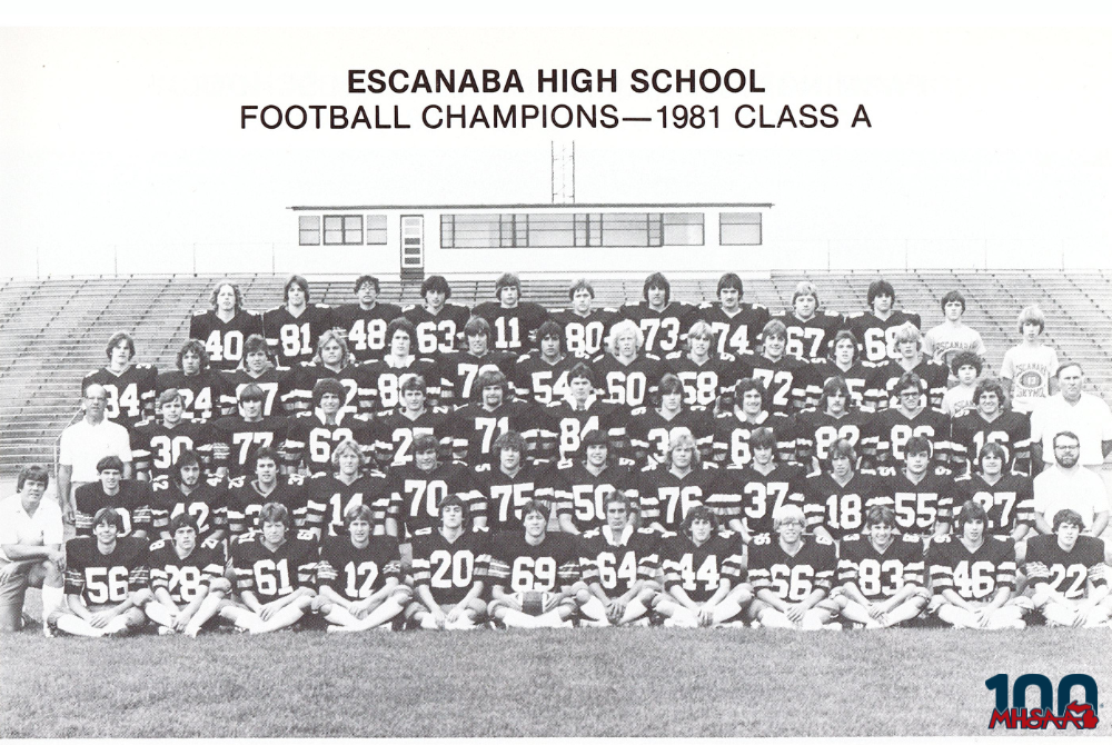 1981 Escanaba Football Class A championship team.