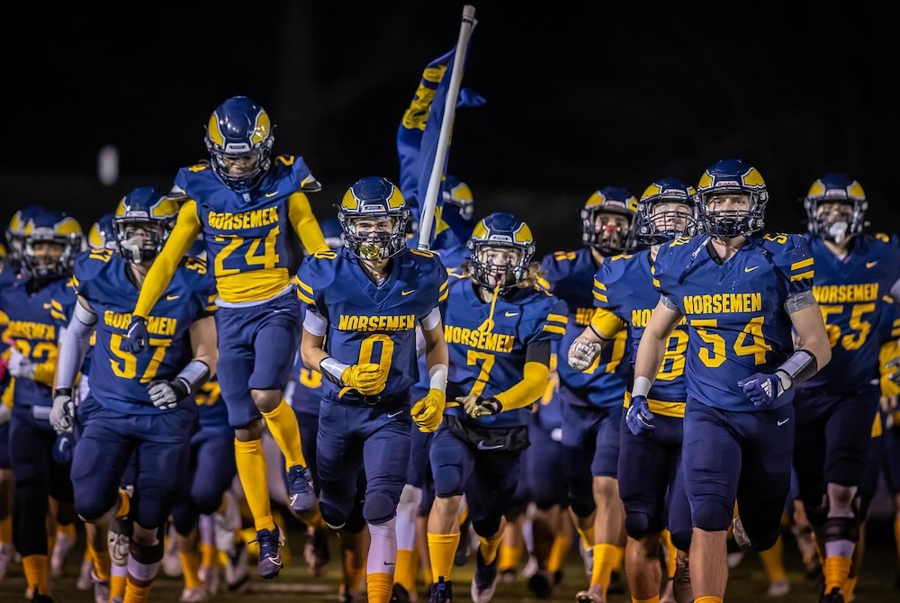 North Muskegon takes the field for its District Final against McBain on Nov. 8.