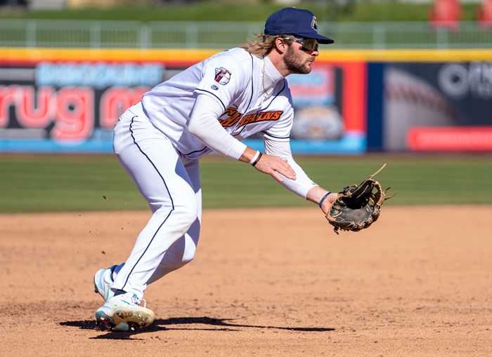 Mooney prepares to field a grounder for the Lake County Captains.