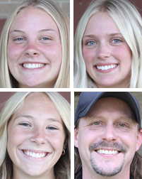 Clockwise from top left: Bonnema, Gernaat, coach Mike Schield and Adams. 