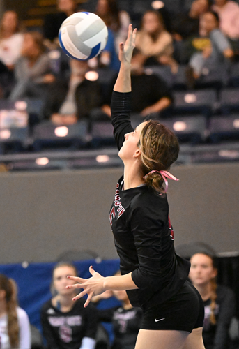 Kacee Gray serves during the Semifinal.