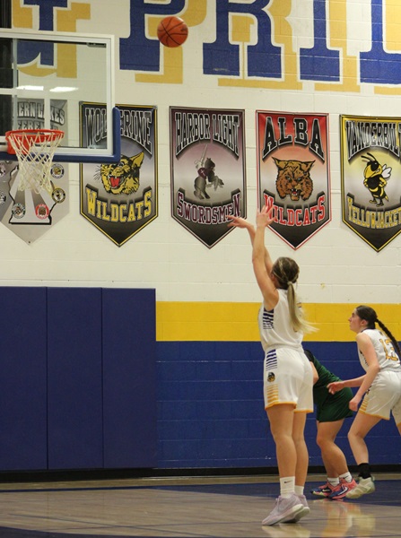 Bowman shoots a free throw during the season opener.