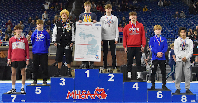 Archer and Lefevre top the awards podium at Ford Field.